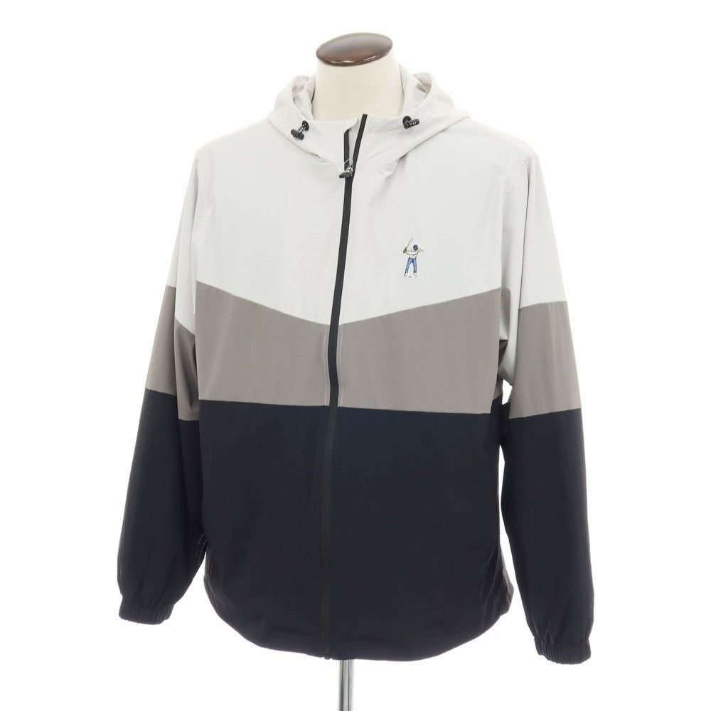 【中古】イーストサイドゴルフ Eastside Golf ストレッチ ナイロン カラーブロッキング ウインドブレーカー ブルゾン ブラックxグレー【サイズ2XL】【 状態ランクB 】【 メンズ 】