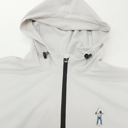 【中古】イーストサイドゴルフ Eastside Golf ストレッチ ナイロン カラーブロッキング ウインドブレーカー ブルゾン ブラックxグレー【サイズ2XL】【 状態ランクB 】【 メンズ 】