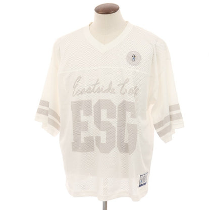 【中古】イーストサイドゴルフ Eastside Golf ポリエステル メッシュ Vネック 半袖Ｔシャツ ホワイト【サイズXL】【 状態ランクC 】【 メンズ 】