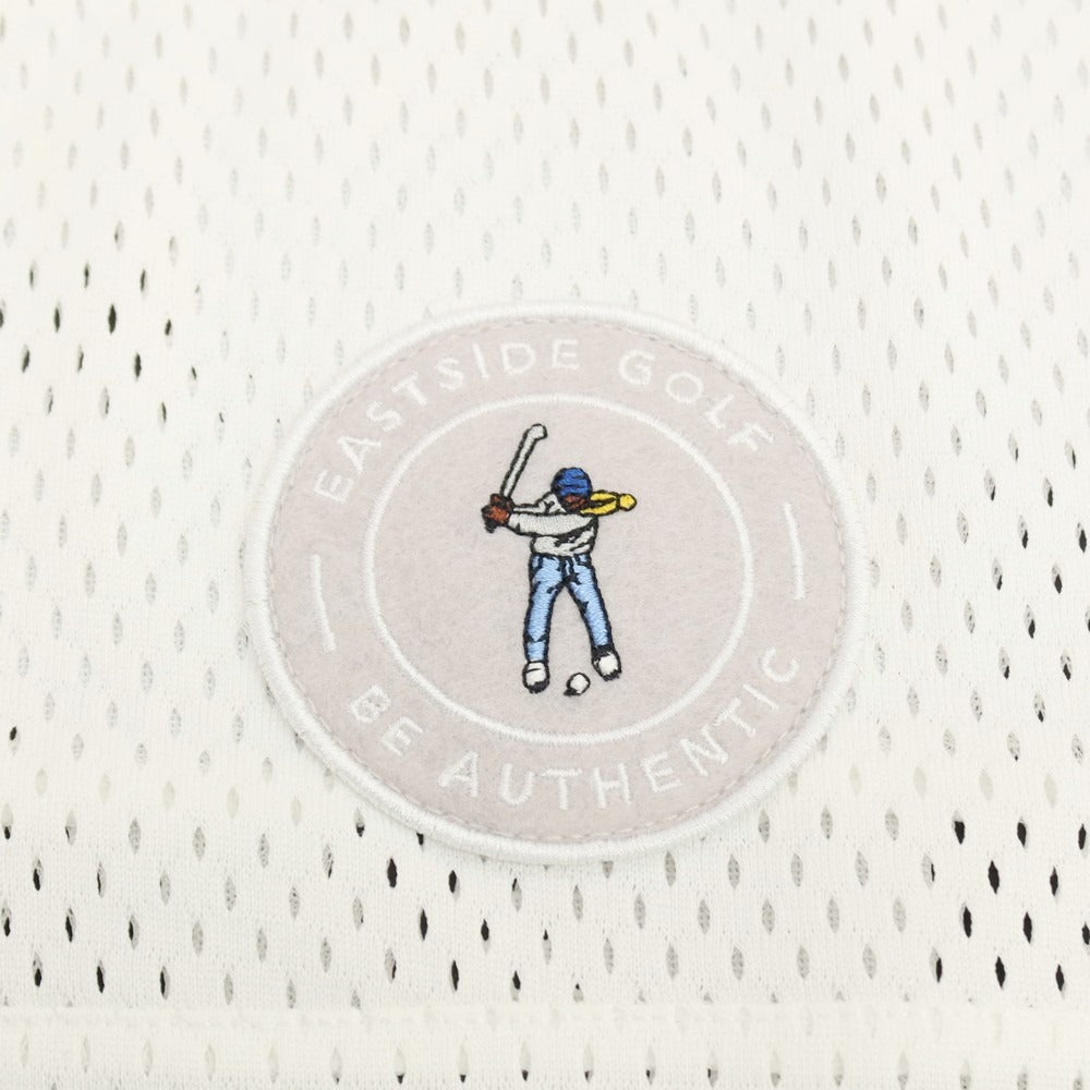 【中古】イーストサイドゴルフ Eastside Golf ポリエステル メッシュ Vネック 半袖Ｔシャツ ホワイト【サイズXL】【 状態ランクC 】【 メンズ 】