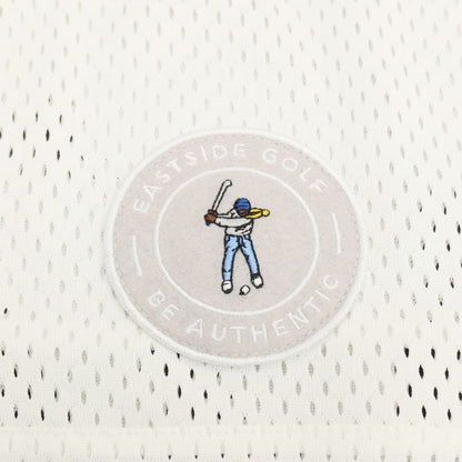【中古】イーストサイドゴルフ Eastside Golf ポリエステル メッシュ Vネック 半袖Ｔシャツ ホワイト【サイズXL】【 状態ランクC 】【 メンズ 】