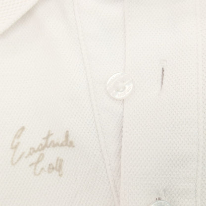 【中古】イーストサイドゴルフ Eastside Golf コットンポリエステル 鹿の子 フロッキーロゴプリント 半袖ポロシャツ ホワイトxグレージュ【サイズ表記なし（XXL位）】【 状態ランクB 】【 メンズ 】
