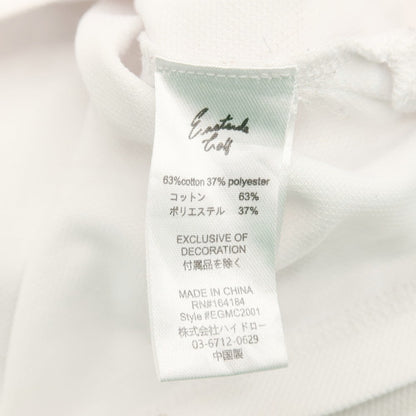 【中古】イーストサイドゴルフ Eastside Golf コットンポリエステル 鹿の子 フロッキーロゴプリント 半袖ポロシャツ ホワイトxグレージュ【サイズ表記なし（XXL位）】【 状態ランクB 】【 メンズ 】