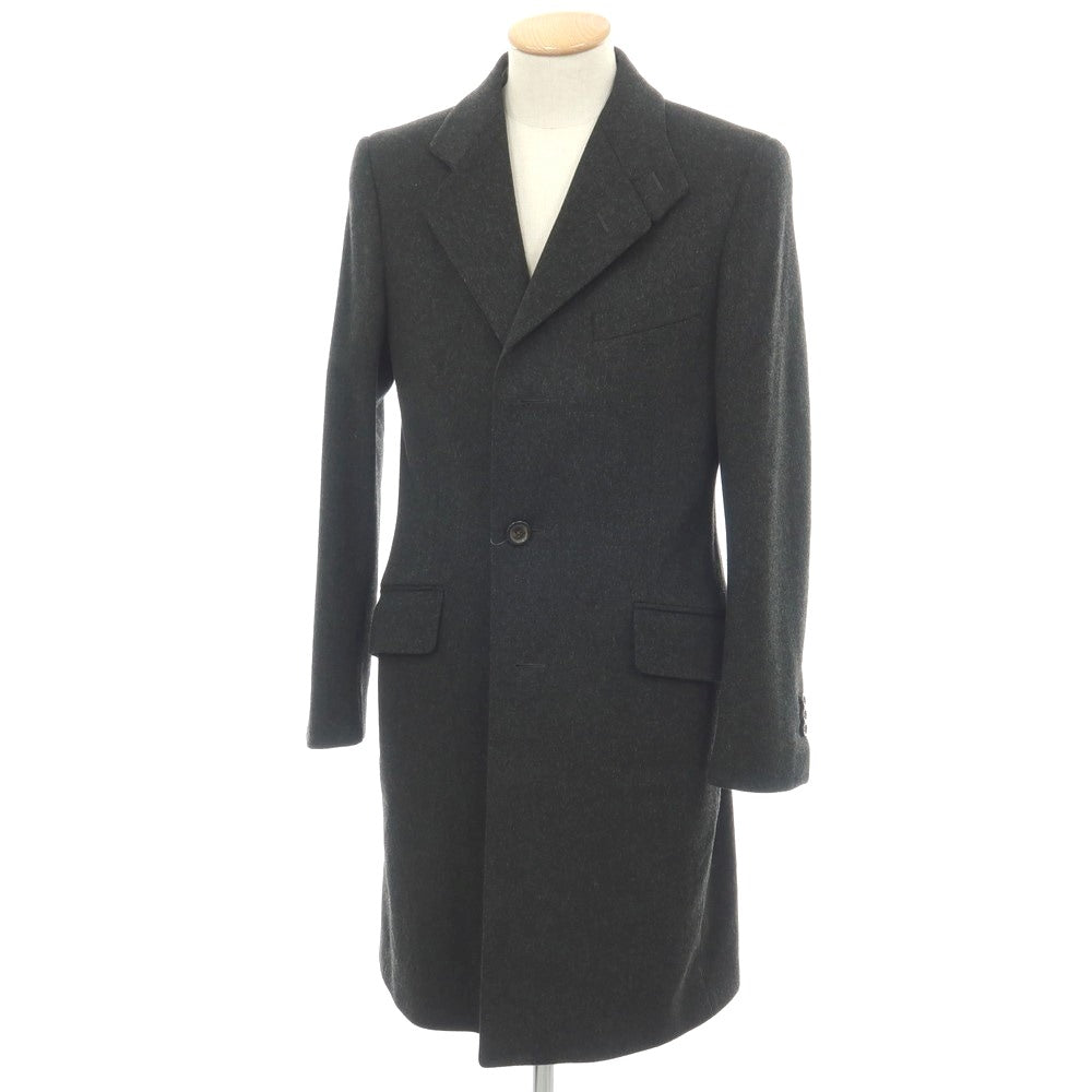 【中古】イヴサンローランリヴゴーシュ Yves Saint Laurent rive gauche トムフォード期 ウール チェスターフィールドコート チャコールグレー【サイズ44】【 状態ランクC 】【 メンズ 】