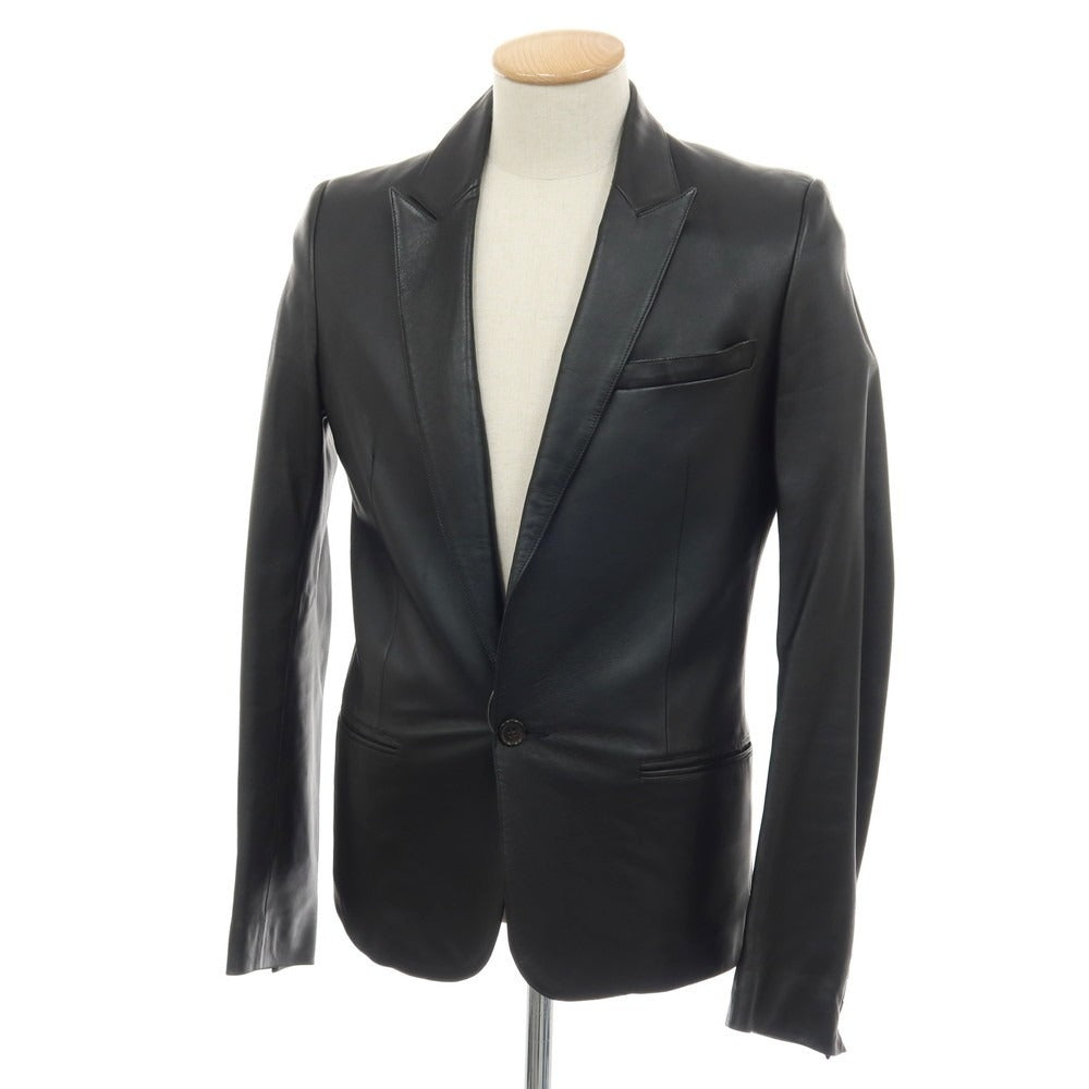 DIOR HOMME 2005 エディ期 タグ付き 比翼 テーラードジャケット 中古】ディオールオム Dior Homme エディ期 2005SS 羊革 レザー1B