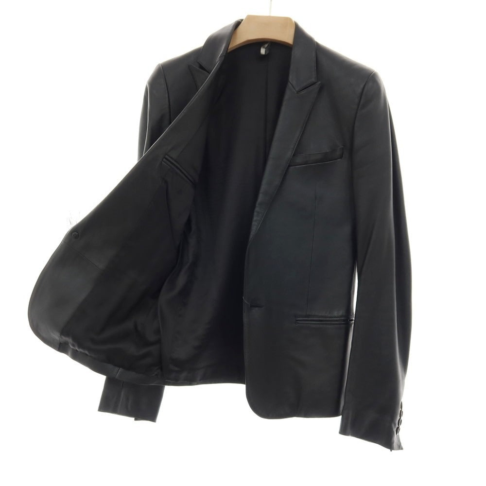 DIOR HOMME 2005 エディ期 タグ付き 比翼 テーラードジャケット 中古】ディオールオム Dior Homme エディ期 2005SS 羊革 レザー1B