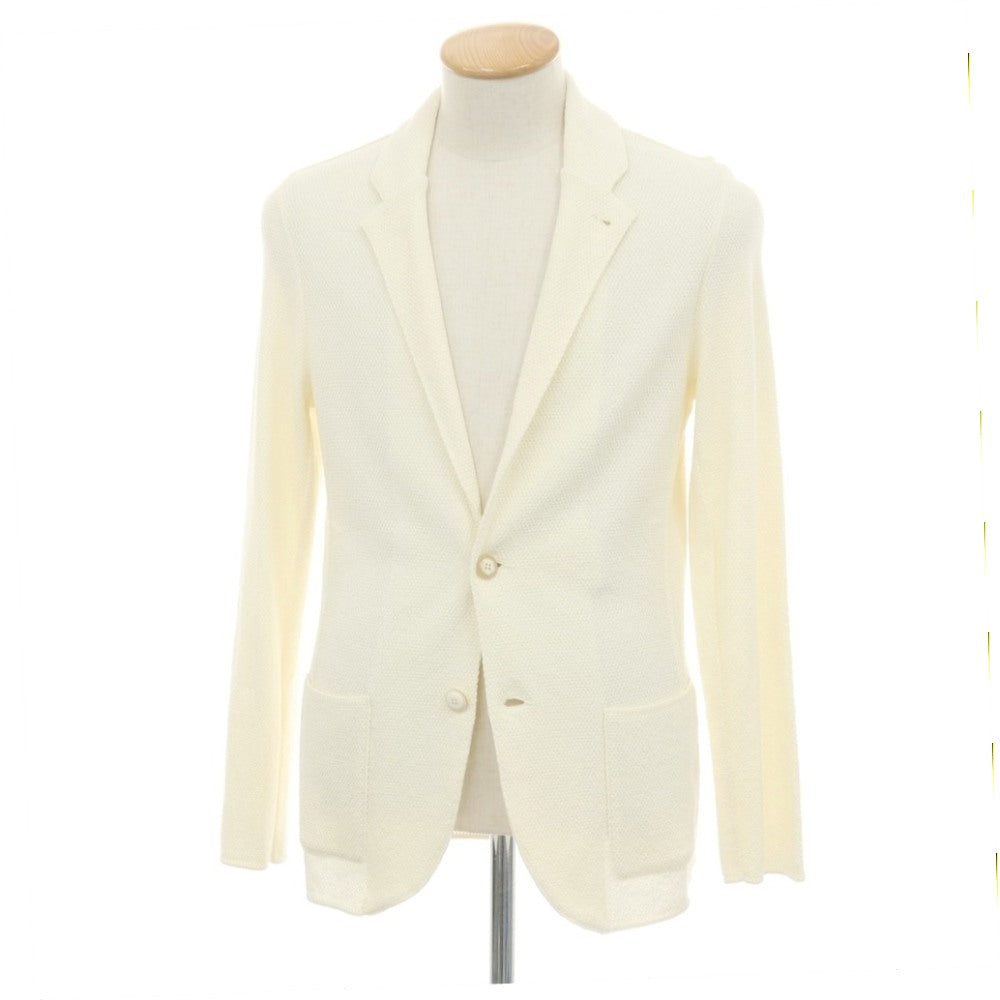 【中古】ラルディーニ LARDINI コットン 2B ニットジャケット オフホワイト【サイズXS】【 状態ランクB 】【 メンズ 】