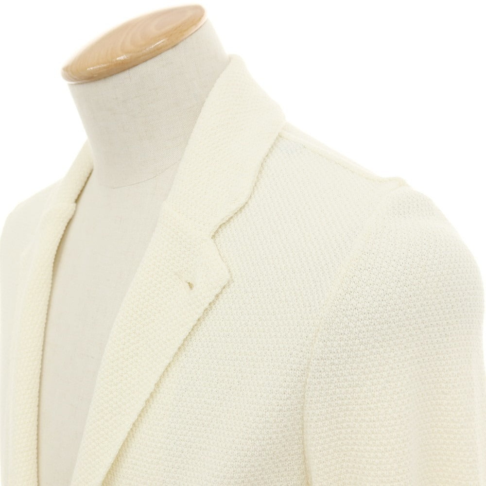 【中古】ラルディーニ LARDINI コットン 2B ニットジャケット オフホワイト【サイズXS】【 状態ランクB 】【 メンズ 】