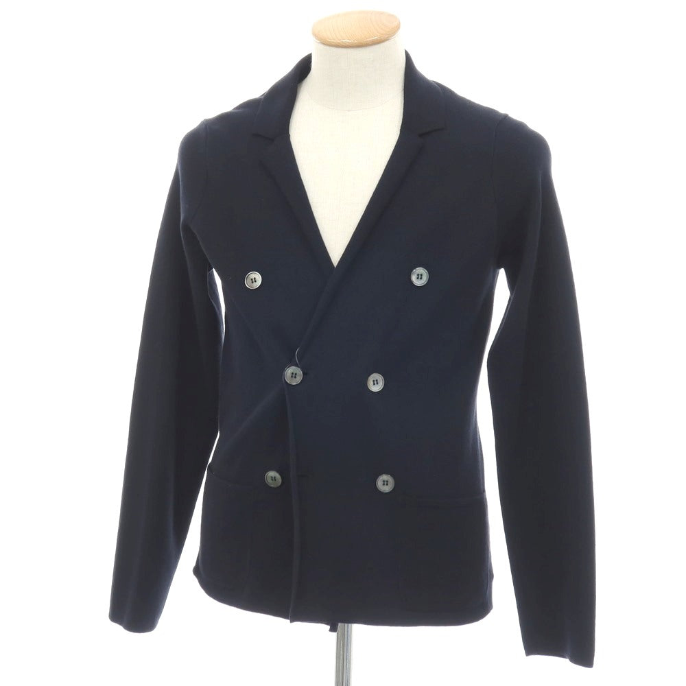 【中古】ザノーネ ZANONE コットン ダブル6B ニットジャケット ネイビー【サイズ44】【 状態ランクB 】【 メンズ 】