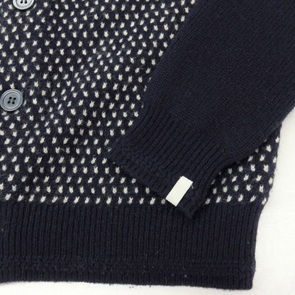 【中古】ラコステ LACOSTE L!VE ウールナイロン カーディガン ネイビーxホワイト【サイズXS】【 状態ランクC 】【 メンズ 】