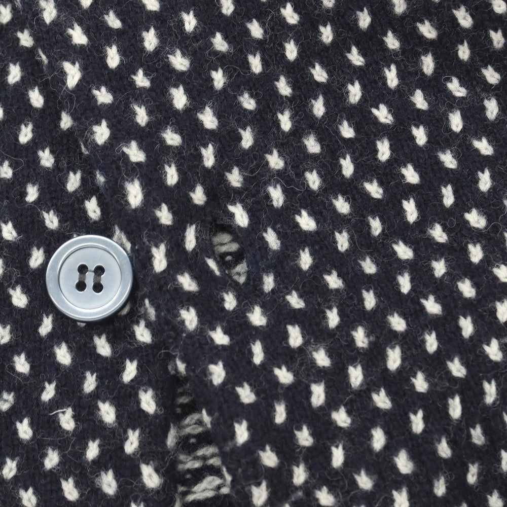 【中古】ラコステ LACOSTE L!VE ウールナイロン カーディガン ネイビーxホワイト【サイズXS】【 状態ランクC 】【 メンズ 】