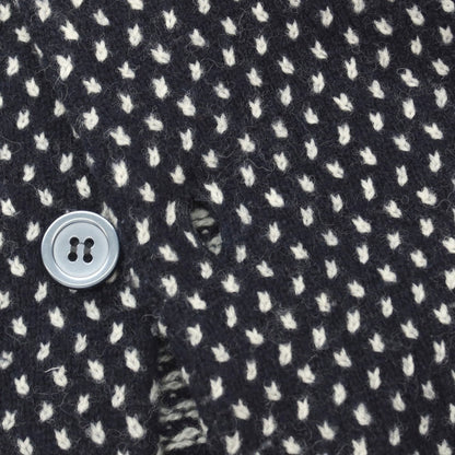 【中古】ラコステ LACOSTE L!VE ウールナイロン カーディガン ネイビーxホワイト【サイズXS】【 状態ランクC 】【 メンズ 】
