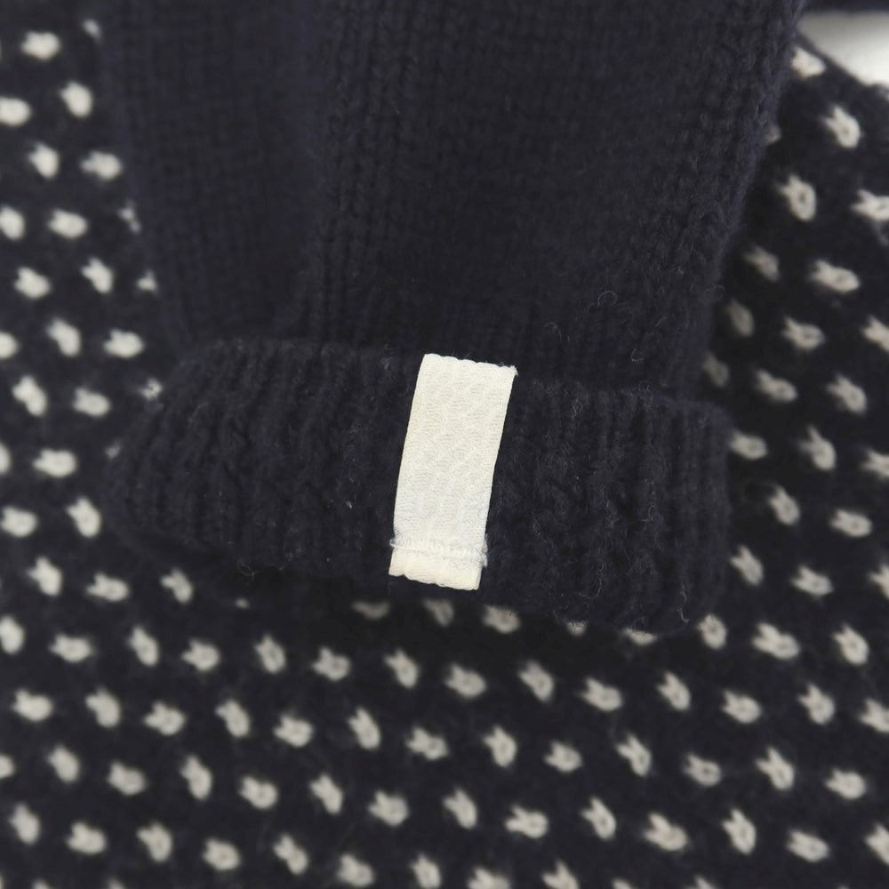 【中古】ラコステ LACOSTE L!VE ウールナイロン カーディガン ネイビーxホワイト【サイズXS】【 状態ランクC 】【 メンズ 】