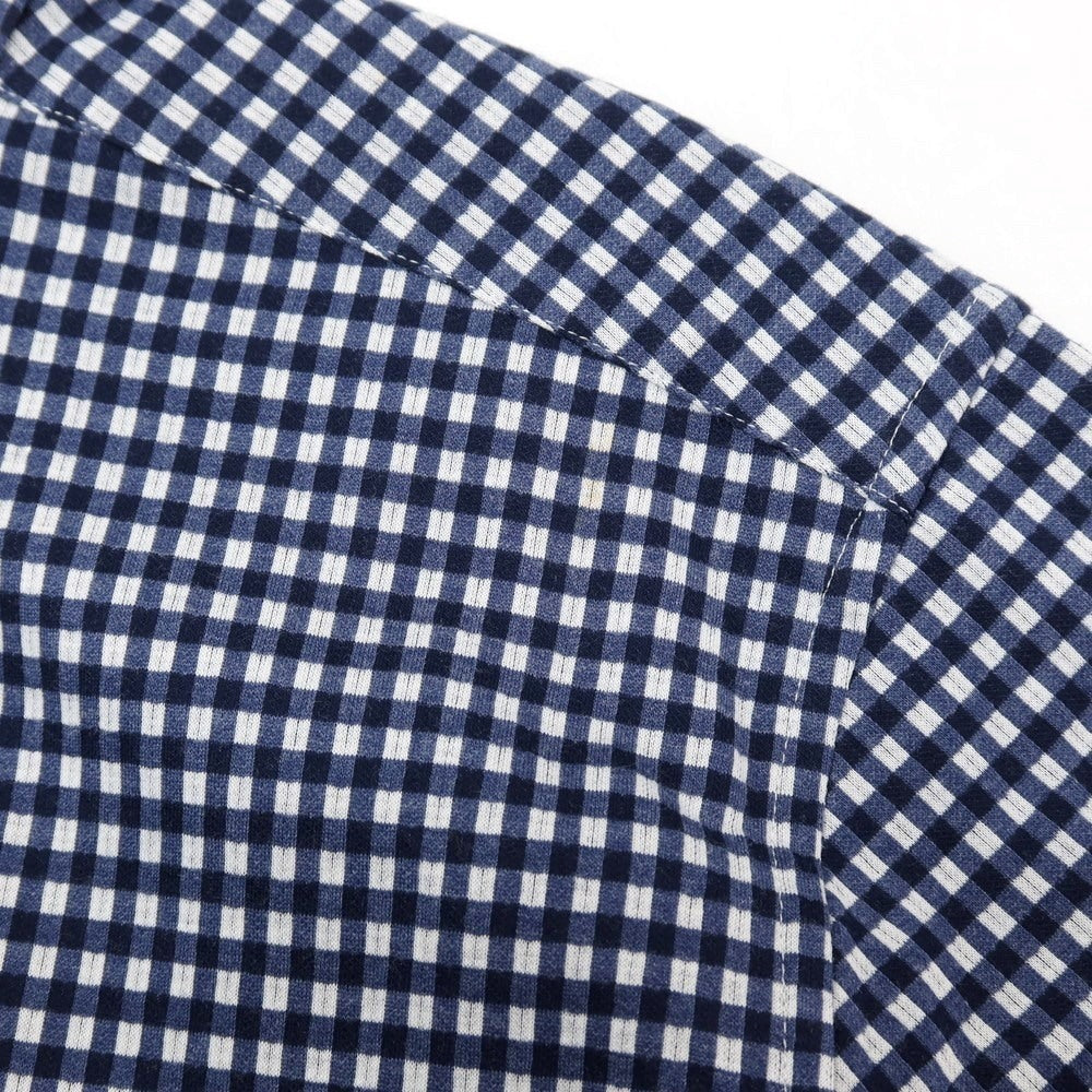 【中古】ラコステ LACOSTE コットンポリエステル チェック ボタンダウン カジュアルシャツ ネイビーxホワイト【サイズ3】【 状態ランクB 】【 メンズ 】