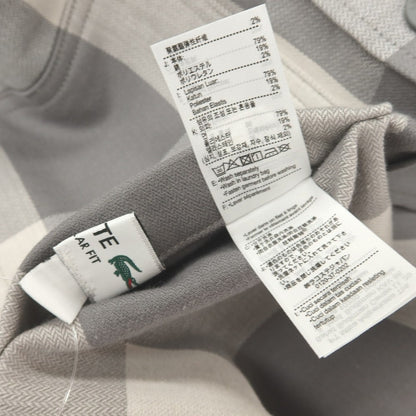 【中古】ラコステ LACOSTE コットンポリエステルポリウレタン チェック×無地 リバーシブル カジュアルシャツ グレー系【サイズ38】【 状態ランクB 】【 メンズ 】