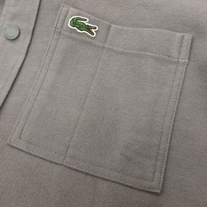 【中古】ラコステ LACOSTE コットンポリエステルポリウレタン チェック×無地 リバーシブル カジュアルシャツ グレー系【サイズ38】【 状態ランクB 】【 メンズ 】