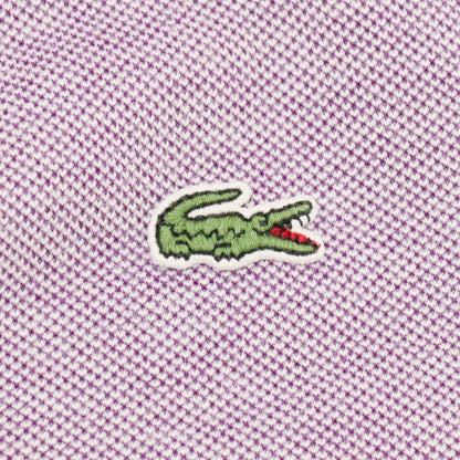 【中古】ラコステ LACOSTE コットン 鹿の子 スキッパー 半袖ポロシャツ パープルxホワイト【サイズ2】【 状態ランクB 】【 メンズ 】