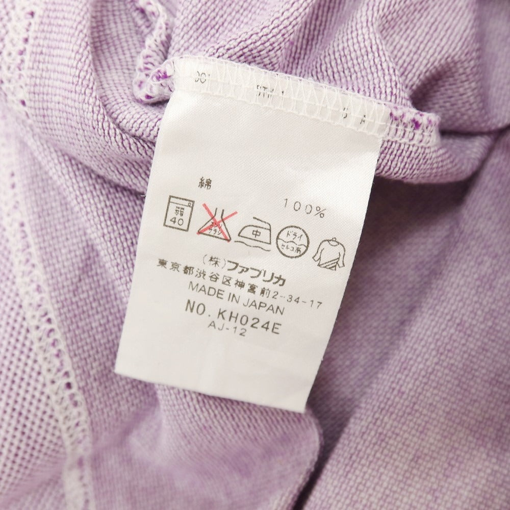 【中古】ラコステ LACOSTE コットン 鹿の子 スキッパー 半袖ポロシャツ パープルxホワイト【サイズ2】【 状態ランクB 】【 メンズ 】