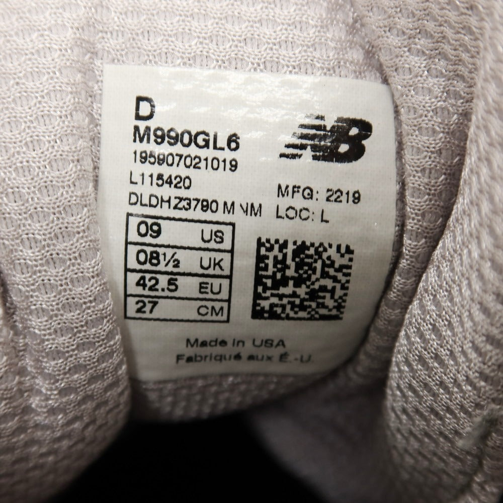中古】ニューバランス NEW BALANCE M990GL6 スエード スニーカー