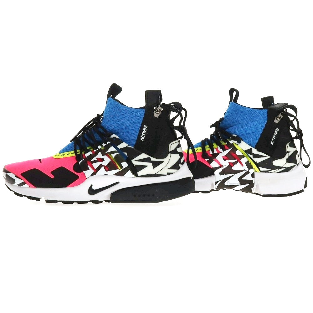 【中古】アクロニウム ACRONYM × NIKE AIR PRESTO MID AH7832-600 スニーカー ピンクxブルー【サイズ27cm】【 状態ランクA 】【 メンズ 】