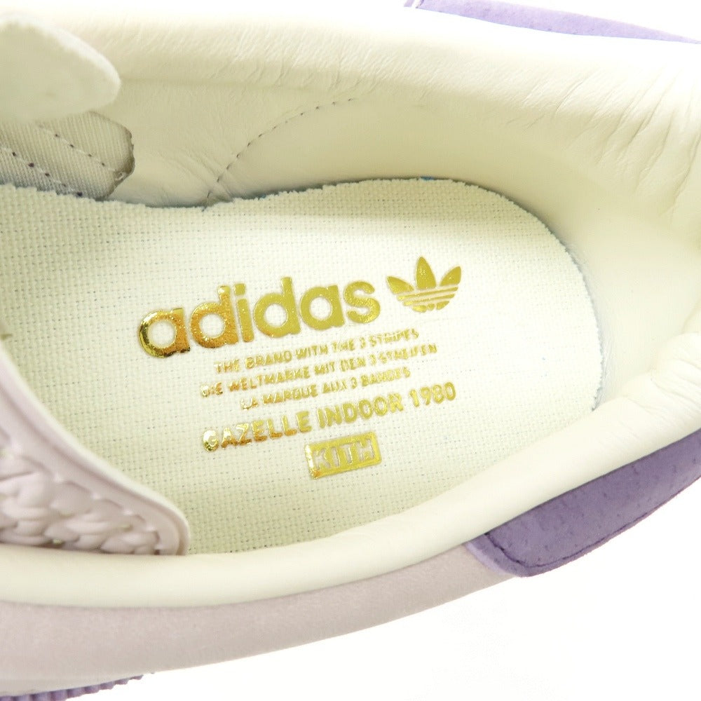 【中古】【未使用】キス KITH × adidas GAZELLE INDOOR レザー スニーカー ライトパープル【サイズ27cm】【 状態ランクS 】【 メンズ 】