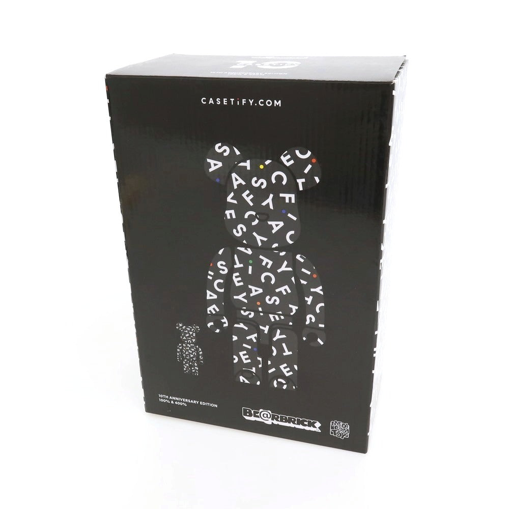 【中古】ケースティファイ CASETiFY × BE@RBRICK 10周年記念 フィギュア ブラックxホワイト【サイズ400％ &amp; 100%】【 状態ランクA 】【 メンズ 】