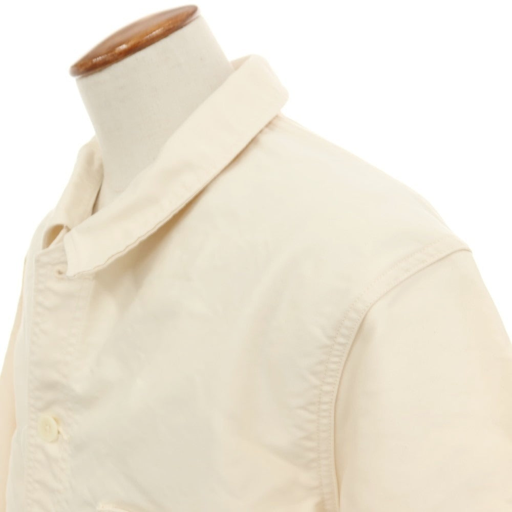 【中古】イーティーエス マテリオ Ets.MATERIAUX × Letiquette コットン フレンチ ワークジャケット オフホワイト【サイズ2】【 状態ランクB 】【 メンズ 】