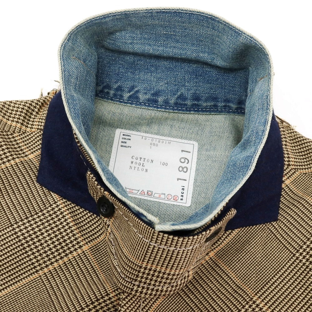 中古】サカイ Sacai コットン グレンチェック ドッキング デニム