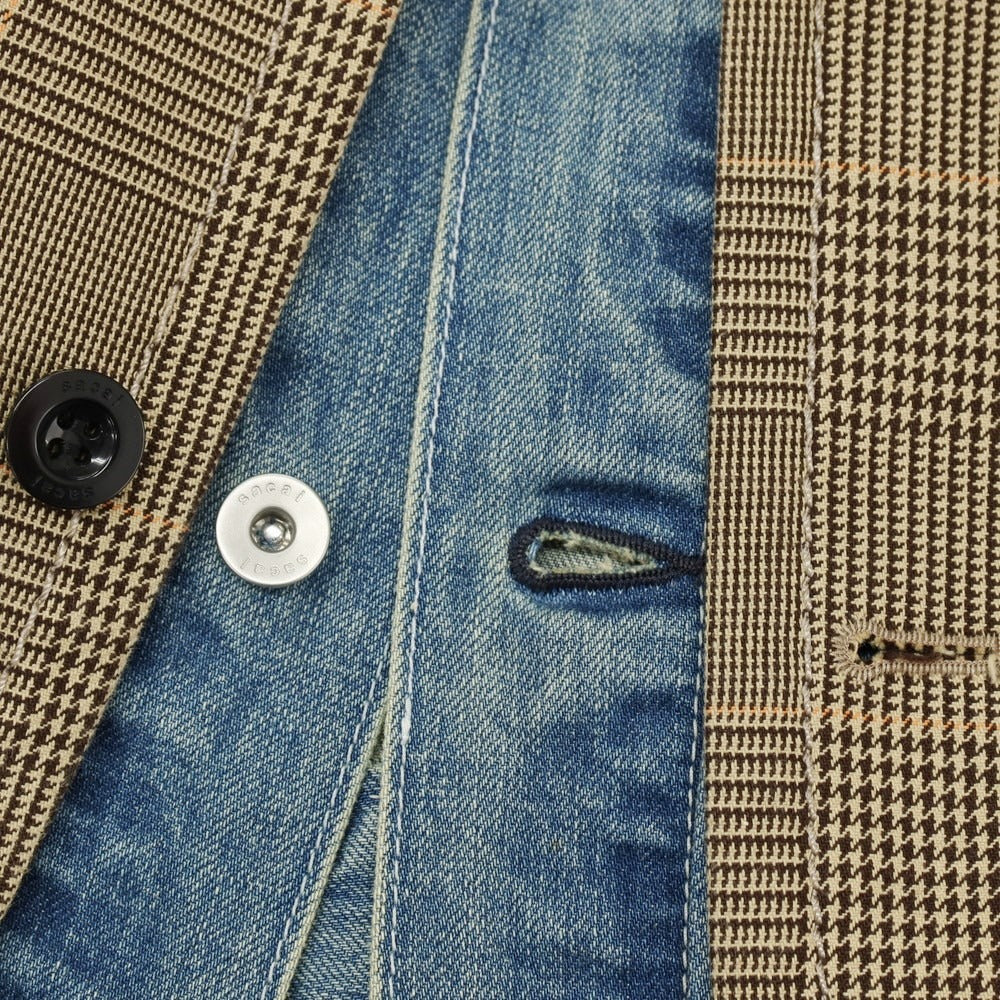 中古】サカイ Sacai コットン グレンチェック ドッキング デニム