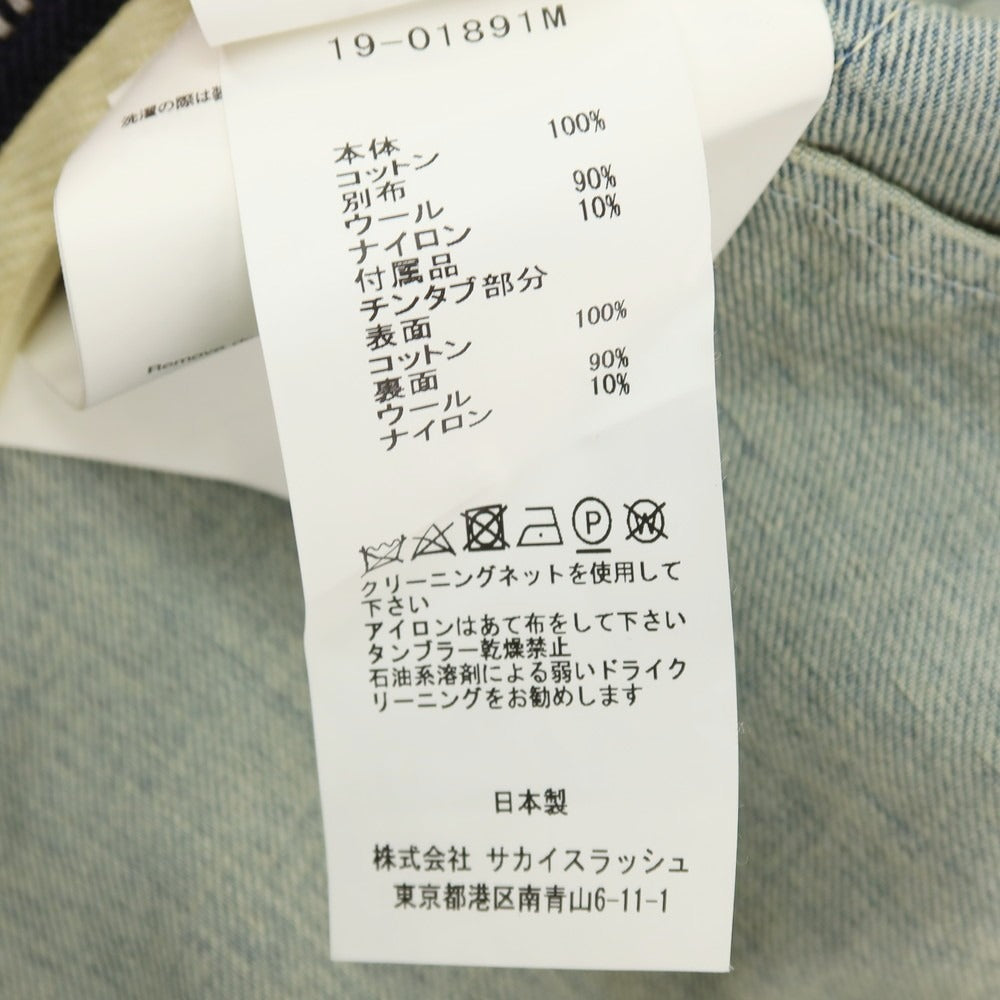 中古】サカイ Sacai コットン グレンチェック ドッキング デニム