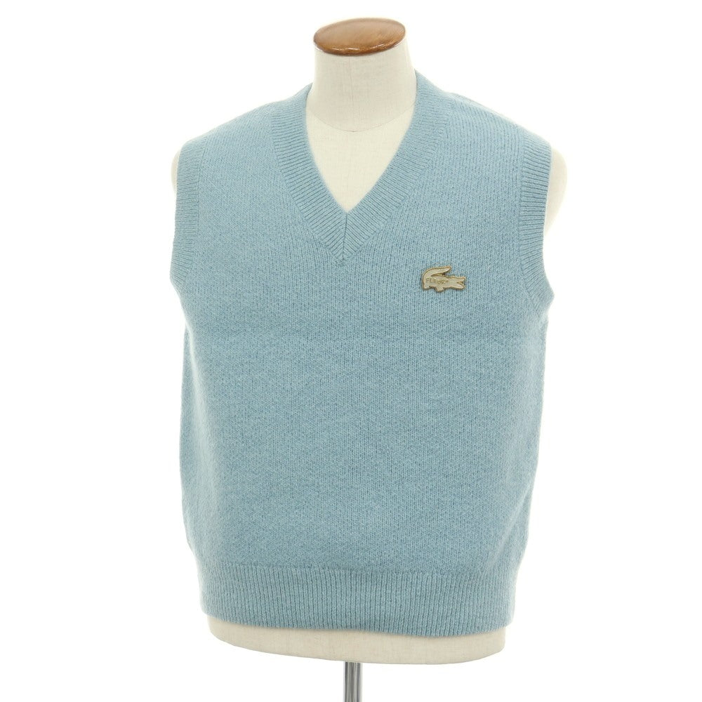 【中古】ラコステ LACOSTE × GOLF LE FLEUR ナイロンアルパカウール Vネック ニットベスト ライトブルー【サイズM】【 状態ランクA 】【 メンズ 】