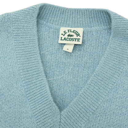 【中古】ラコステ LACOSTE × GOLF LE FLEUR ナイロンアルパカウール Vネック ニットベスト ライトブルー【サイズM】【 状態ランクA 】【 メンズ 】