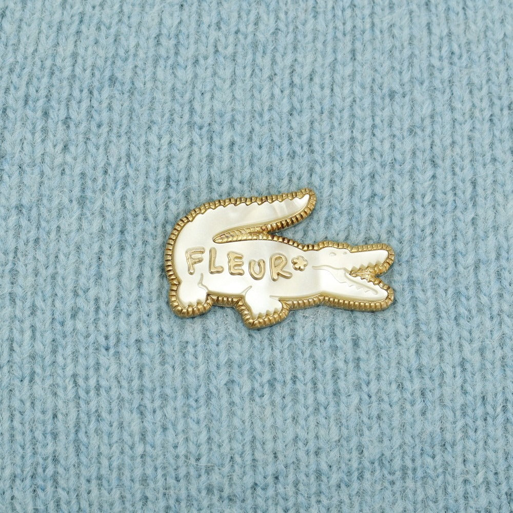 【中古】ラコステ LACOSTE × GOLF LE FLEUR ナイロンアルパカウール Vネック ニットベスト ライトブルー【サイズM】【 状態ランクA 】【 メンズ 】