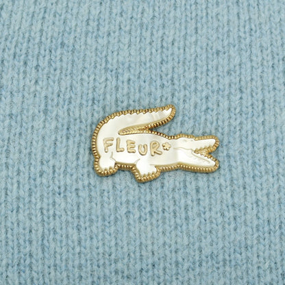 【中古】ラコステ LACOSTE × GOLF LE FLEUR ナイロンアルパカウール Vネック ニットベスト ライトブルー【サイズM】【 状態ランクA 】【 メンズ 】