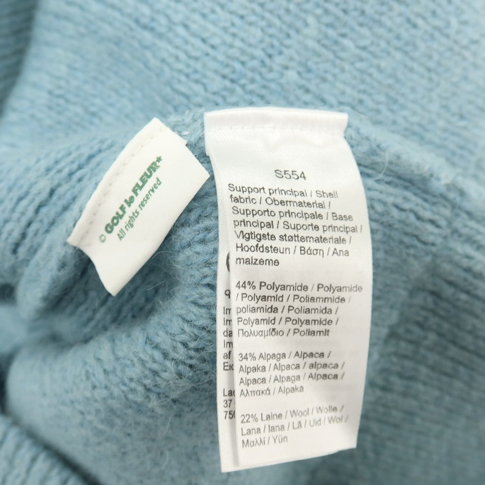 【中古】ラコステ LACOSTE × GOLF LE FLEUR ナイロンアルパカウール Vネック ニットベスト ライトブルー【サイズM】【 状態ランクA 】【 メンズ 】