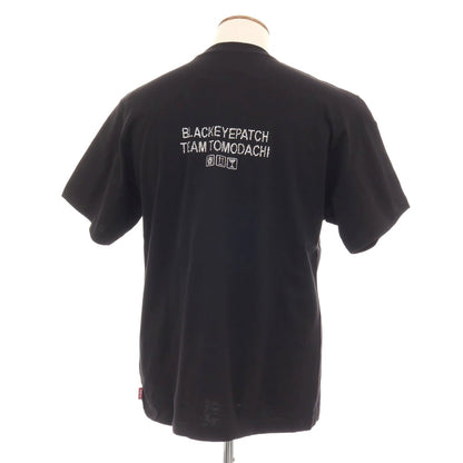【中古】ブラックアイパッチ BlackEyePatch × Team Tomodachi コットン ラインストーン クルーネック 半袖Ｔシャツ ブラック【サイズM】【 状態ランクA 】【 メンズ 】