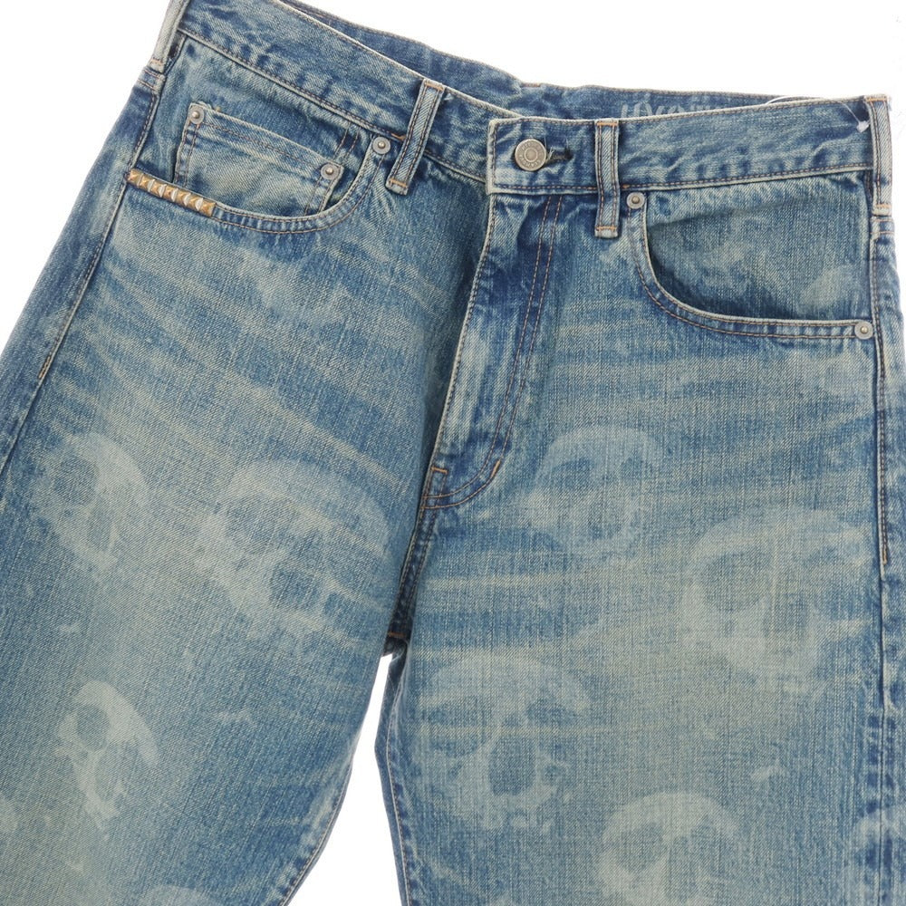 【中古】ヒステリックグラマー HYSTERIC GLAMOUR KINKY JEANS 2026年春夏 スカルフォグ柄 デニムパンツ ジーンズ ブルー【サイズ31】【 状態ランクA 】【 メンズ 】