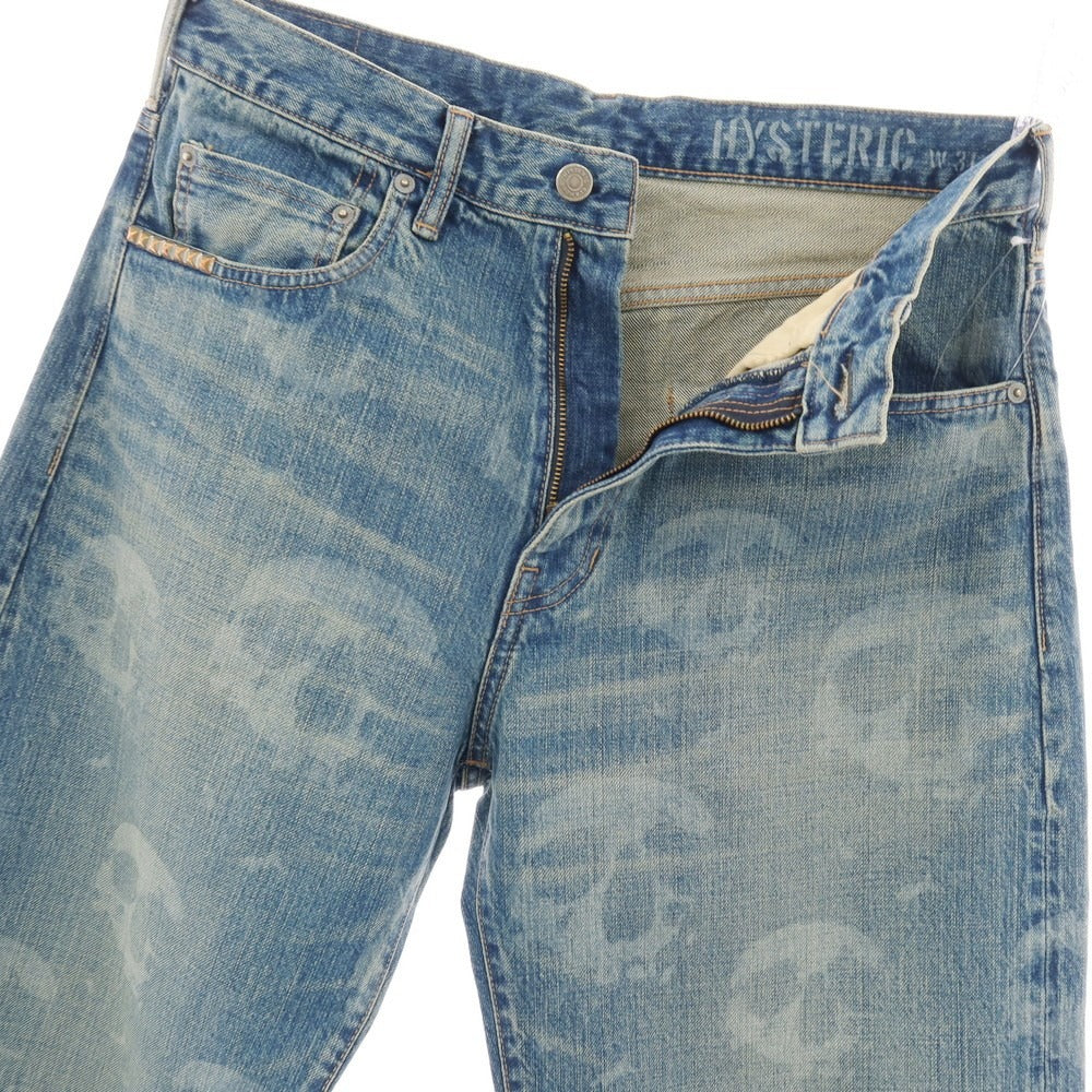 【中古】ヒステリックグラマー HYSTERIC GLAMOUR KINKY JEANS 2026年春夏 スカルフォグ柄 デニムパンツ ジーンズ ブルー【サイズ31】【 状態ランクA 】【 メンズ 】