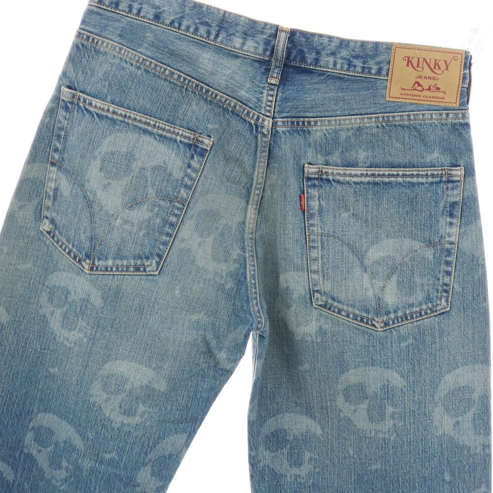 【中古】ヒステリックグラマー HYSTERIC GLAMOUR KINKY JEANS 2026年春夏 スカルフォグ柄 デニムパンツ ジーンズ ブルー【サイズ31】【 状態ランクA 】【 メンズ 】