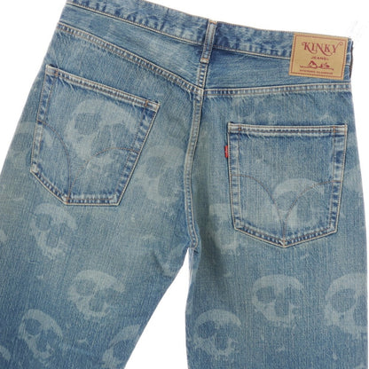 【中古】ヒステリックグラマー HYSTERIC GLAMOUR KINKY JEANS 2026年春夏 スカルフォグ柄 デニムパンツ ジーンズ ブルー【サイズ31】【 状態ランクA 】【 メンズ 】