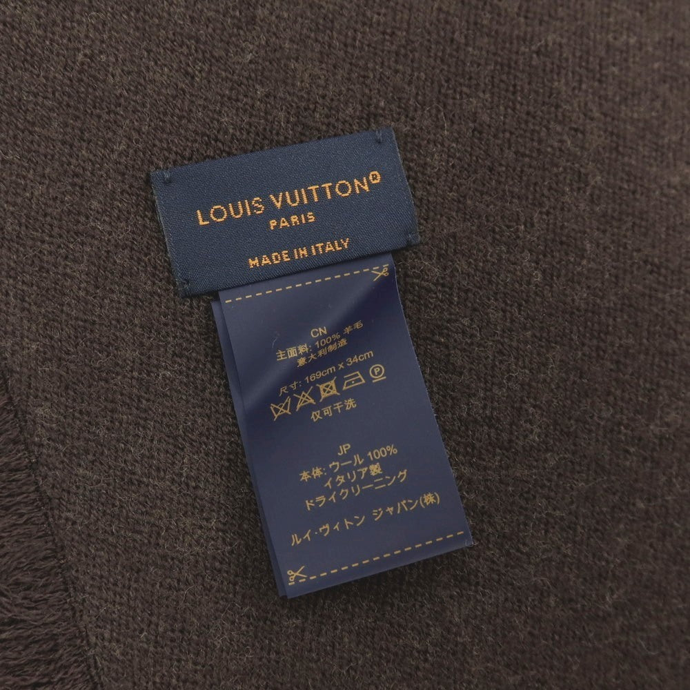 【中古】ルイ ヴィトン LOUIS VUITTON M77187 ウール モノグラム ストライプス マフラー ダークブラウンxベージュ【 状態ランクA 】【 ユニセックス 】