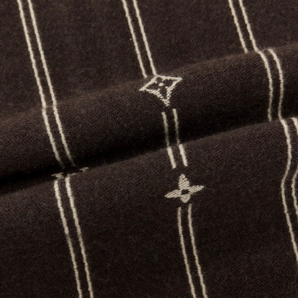 【中古】ルイ ヴィトン LOUIS VUITTON M77187 ウール モノグラム ストライプス マフラー ダークブラウンxベージュ【 状態ランクA 】【 ユニセックス 】