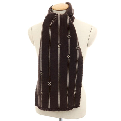 【中古】ルイ ヴィトン LOUIS VUITTON M77187 ウール モノグラム ストライプス マフラー ダークブラウンxベージュ【 状態ランクA 】【 ユニセックス 】