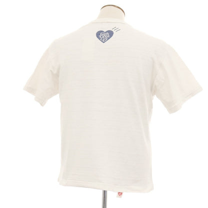 【中古】ヒューマンメイド HUMAN MADE × GIRLS DON’T CRY コットン クルーネック 半袖Ｔシャツ ホワイトxネイビー【サイズL】【 状態ランクC 】【 メンズ 】