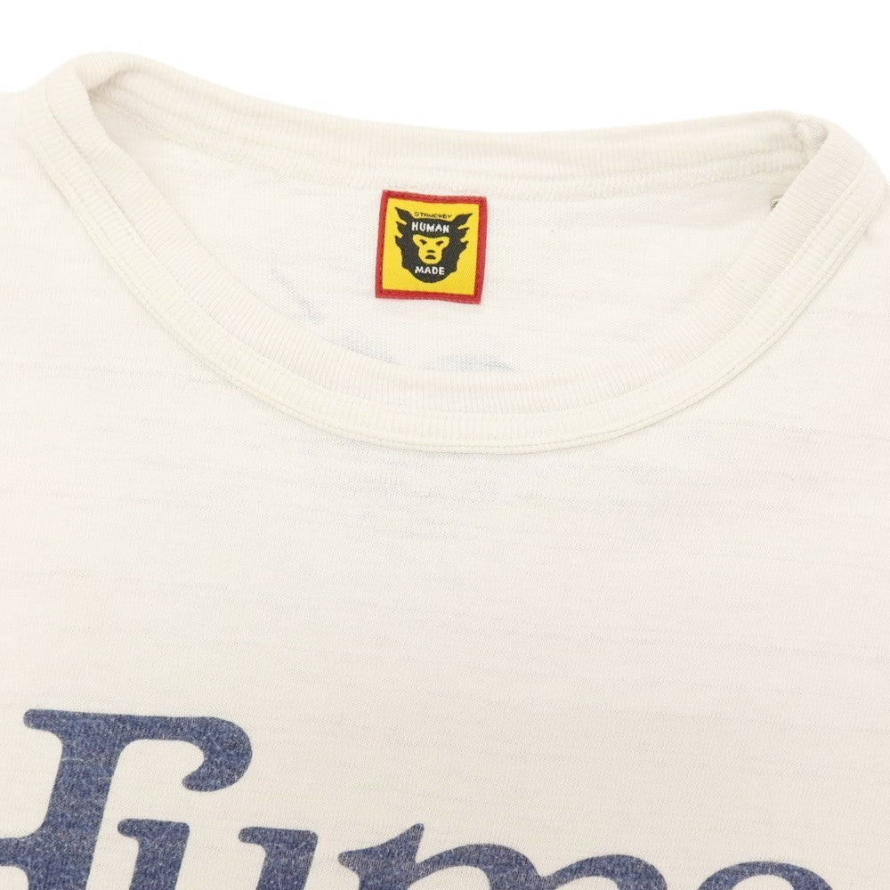 【中古】ヒューマンメイド HUMAN MADE × GIRLS DON’T CRY コットン クルーネック 半袖Ｔシャツ ホワイトxネイビー【サイズL】【 状態ランクC 】【 メンズ 】