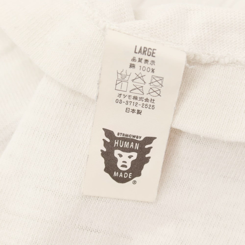 【中古】ヒューマンメイド HUMAN MADE × GIRLS DON’T CRY コットン クルーネック 半袖Ｔシャツ ホワイトxネイビー【サイズL】【 状態ランクC 】【 メンズ 】