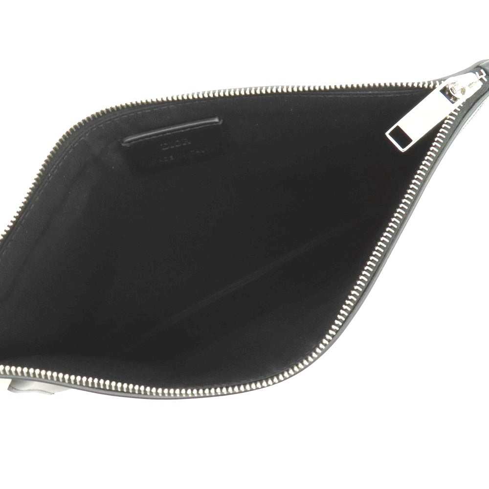 【中古】ディオール Dior レザー スター×ローズ プリント クラッチバッグ ブラック【 状態ランクA 】【 メンズ 】