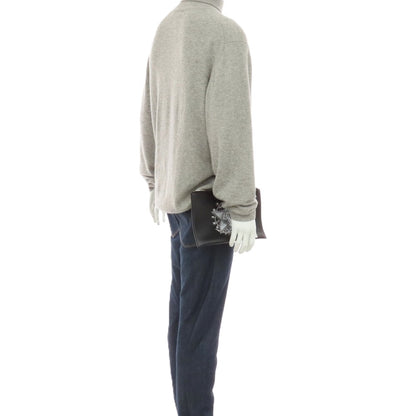 【中古】ディオール Dior レザー スター×ローズ プリント クラッチバッグ ブラック【 状態ランクA 】【 メンズ 】