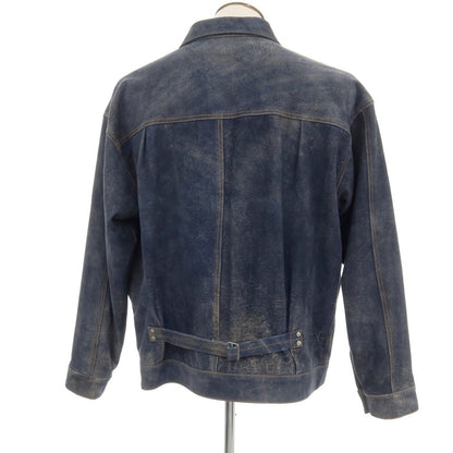 【中古】セブン バイ セブン SEVEN BY SEVEN 2026年春夏 URBAN RESEARCH別注 アンティーク加工 レザー ジャケット ブルゾン ネイビー【サイズ表記なし（XL位）】【 状態ランクA 】【 メンズ 】