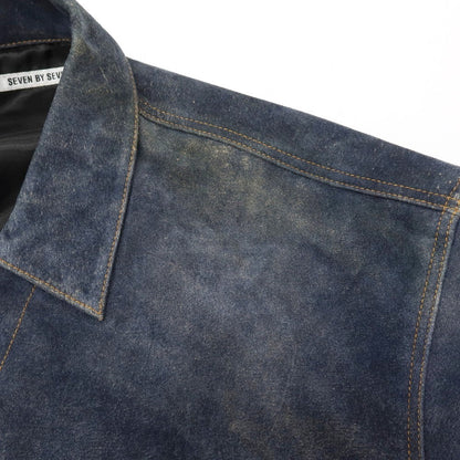 【中古】セブン バイ セブン SEVEN BY SEVEN 2026年春夏 URBAN RESEARCH別注 アンティーク加工 レザー ジャケット ブルゾン ネイビー【サイズ表記なし（XL位）】【 状態ランクA 】【 メンズ 】